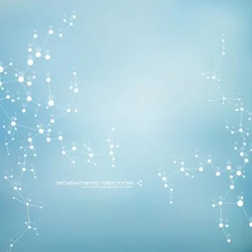 Molecule DNA and neurons vector. Molecular structure. Connected lines with dots Stock Illustration