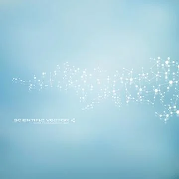 Molecule DNA and neurons vector. Molecular structure. Connected lines with dots Stock Illustration