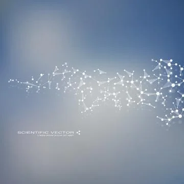 Molecule DNA and neurons vector. Molecular structure. Connected lines with dots Stock Illustration