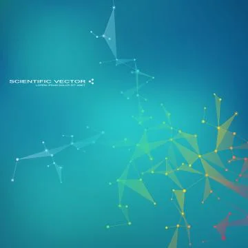 Molecule DNA and neurons vector. Molecular structure. Connected lines with dots Stock-Illustration