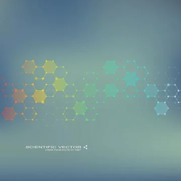 Molecule DNA and neurons vector. Molecular structure. Connected lines with dots Stock Illustration