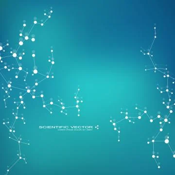 Molecule DNA and neurons vector. Molecular structure. Connected lines with dots Stock Illustration