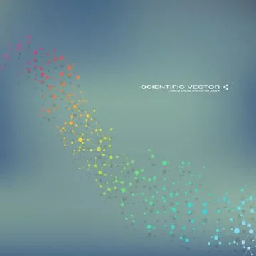Molecule DNA and neurons vector. Molecular structure. Connected lines with dots Stock Illustration