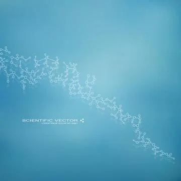 Molecule DNA and neurons vector. Molecular structure. Connected lines with dots Stock Illustration
