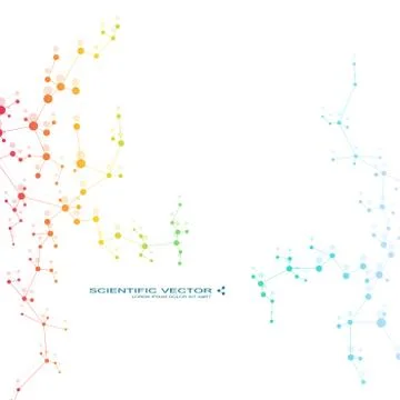 Molecule DNA and neurons vector. Molecular structure. Connected lines with dots Stock Illustration