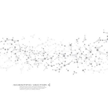 Molecule DNA and neurons vector. Molecular structure. Connected lines with dots Stock Illustration