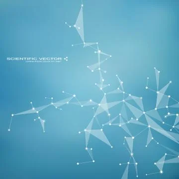 Molecule DNA and neurons vector. Molecular structure. Connected lines with dots Stock Illustration