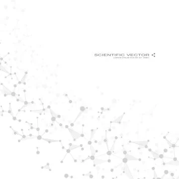 Molecule DNA and neurons vector. Molecular structure. Connected lines with dots Stock Illustration