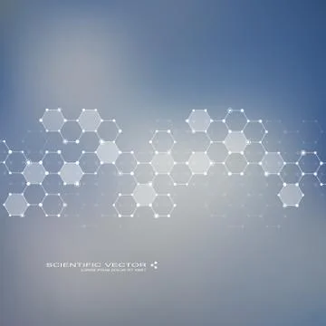 Molecule DNA and neurons vector. Molecular structure. Connected lines with dots 스톡 일러스트