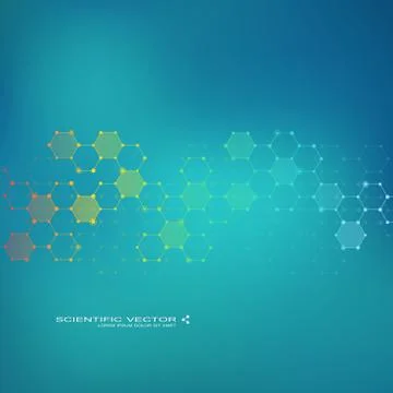 Molecule DNA and neurons vector. Molecular structure. Connected lines with dots Stock Illustration
