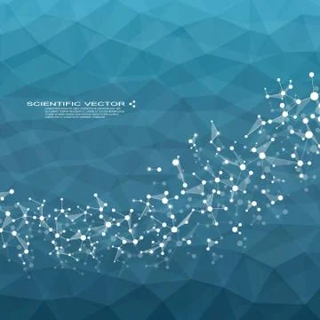 Molecule DNA and neurons vector. Molecular structure. Connected lines with dots Stock Illustration