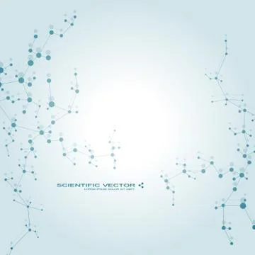 Molecule DNA and neurons vector. Molecular structure. Connected lines with dots Stock Illustration