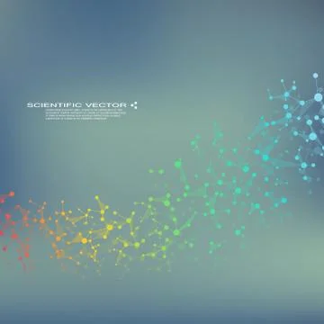 Molecule DNA and neurons vector. Molecular structure. Connected lines with dots Stock Illustration