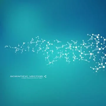 Molecule DNA and neurons vector. Molecular structure. Connected lines with dots Stock Illustration