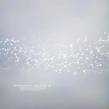 Molecule DNA and neurons vector. Molecular structure. Connected lines with dots Stock Illustration