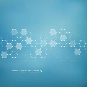 Molecule DNA and neurons vector. Molecular structure. Connected lines with dots Stock Illustration