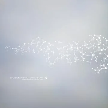 Molecule DNA and neurons vector. Molecular structure. Connected lines with dots Stock Illustration
