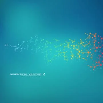 Molecule DNA and neurons vector. Molecular structure. Connected lines with dots Stock Illustration