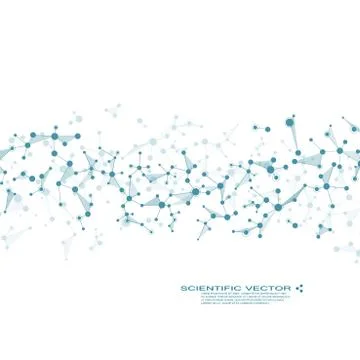 Molecule DNA and neurons vector. Molecular structure. Connected lines with dots Stock Illustration