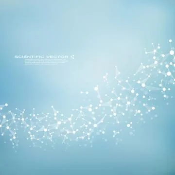 Molecule DNA and neurons vector. Molecular structure. Connected lines with dots Stock Illustration
