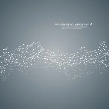 Molecule DNA and neurons vector. Molecular structure. Connected lines with dots Stock-Illustration