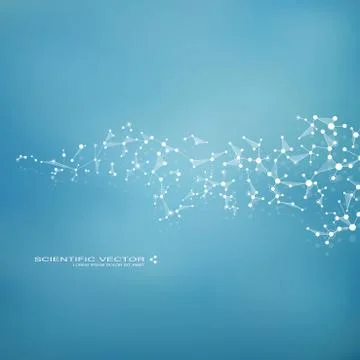 Molecule DNA and neurons vector. Molecular structure. Connected lines with dots Stock Illustration