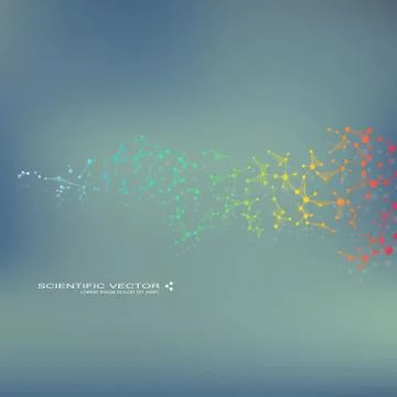 Molecule DNA and neurons vector. Molecular structure. Connected lines with dots Stock Illustration