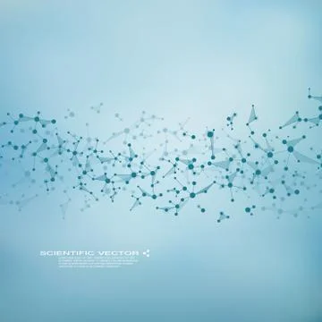 Molecule DNA and neurons vector. Molecular structure. Connected lines with dots Stock Illustration