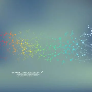 Molecule DNA and neurons vector. Molecular structure. Connected lines with dots Stock Illustration