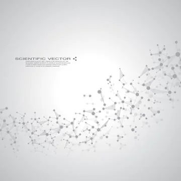 Molecule DNA and neurons vector. Molecular structure. Connected lines with dots Stock Illustration