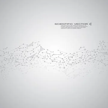 Molecule DNA and neurons vector. Molecular structure. Connected lines with dots Stock Illustration