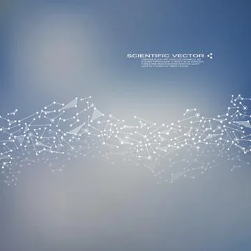 Molecule DNA and neurons vector. Molecular structure. Connected lines with dots Stock Illustration