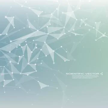 Molecule DNA and neurons vector. Molecular structure. Connected lines with dots Stock Illustration