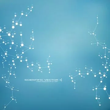 Molecule DNA and neurons vector. Molecular structure. Connected lines with dots Stockillustratie