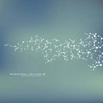 Molecule DNA and neurons vector. Molecular structure. Connected lines with dots Stock Illustration