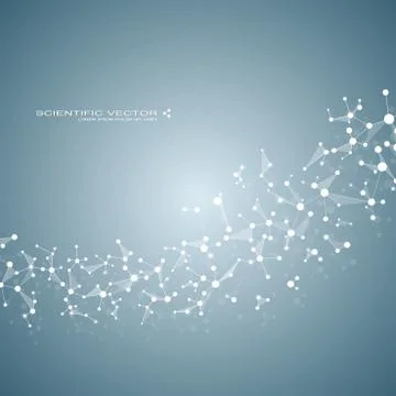 Molecule DNA and neurons vector. Molecular structure. Connected lines with dots Stock Illustration