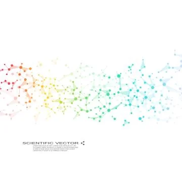 Molecule DNA and neurons vector. Molecular structure. Connected lines with dots Stock Illustration