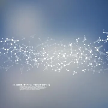 Molecule DNA and neurons vector. Molecular structure. Connected lines with dots 스톡 일러스트