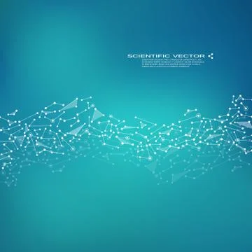 Molecule DNA and neurons vector. Molecular structure. Connected lines with dots Stock Illustration