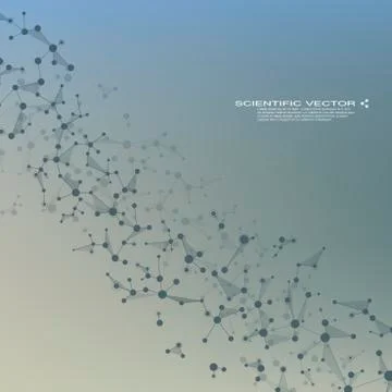 Molecule DNA and neurons vector. Molecular structure. Connected lines with dots Stock Illustration
