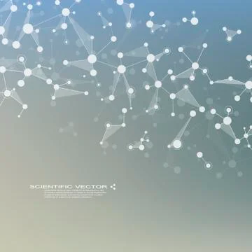Molecule DNA and neurons vector. Molecular structure. Connected lines with dots 스톡 일러스트