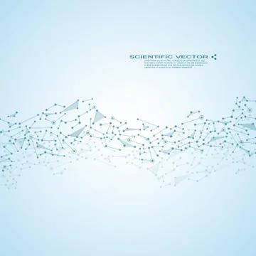 Molecule DNA and neurons vector. Molecular structure. Connected lines with dots Stock Illustration