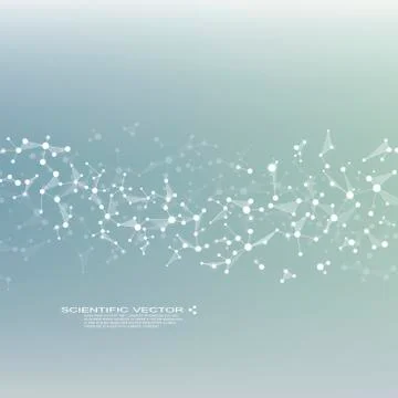 Molecule DNA and neurons vector. Molecular structure. Connected lines with dots 스톡 일러스트