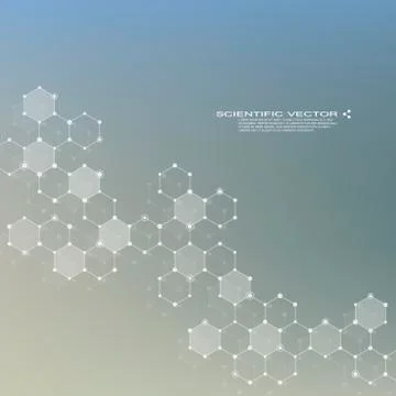 Molecule DNA and neurons vector. Molecular structure. Connected lines with dots Stock-Illustration