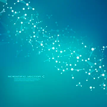 Molecule DNA and neurons vector. Molecular structure. Connected lines with dots Stock Illustration