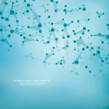 Molecule DNA and neurons vector. Molecular structure. Connected lines with dots Stock Illustration