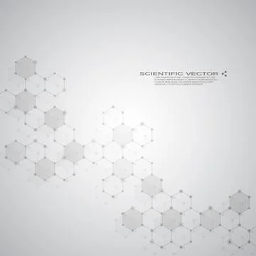Molecule DNA and neurons vector. Molecular structure. Connected lines with dots Stock Illustration