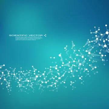 Molecule DNA and neurons vector. Molecular structure. Connected lines with dots Stock Illustration