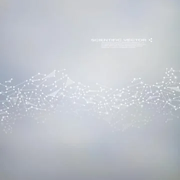 Molecule DNA and neurons vector. Molecular structure. Connected lines with dots Stock Illustration