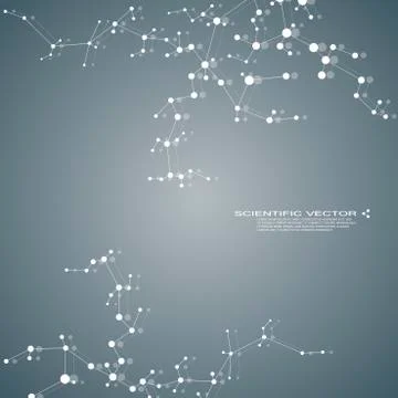 Molecule DNA and neurons vector. Molecular structure. Connected lines with dots Stock Illustration